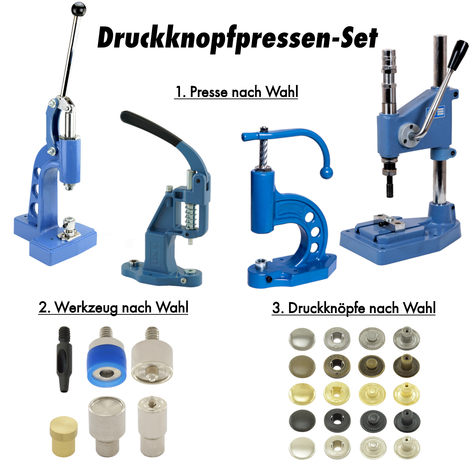 Vario Pressenset Druckknoepfe